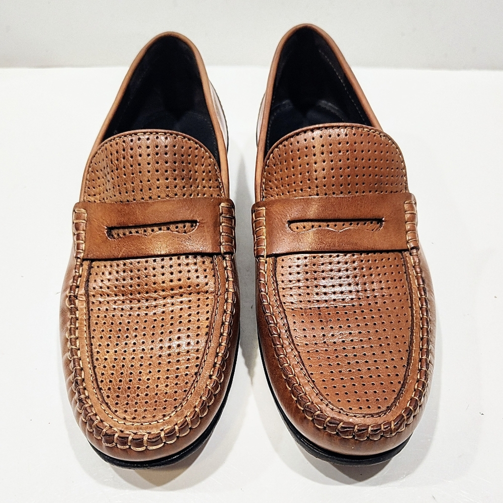 Bostonian Penny Loafers Men’s Size 8.5 M Tan Brown Leather Slip-On Dress Shoes